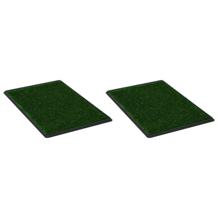 Pet Toilets 2 Pieces with Tray and Artificial Turf Green Wc