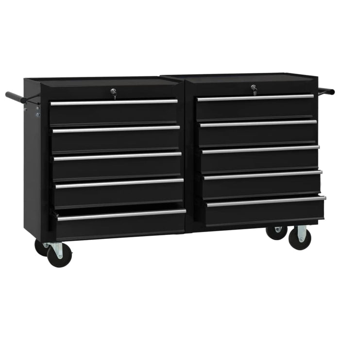 Tool Trolley With 5 Drawers Black 69x33x77 Cm Steel Oaiont