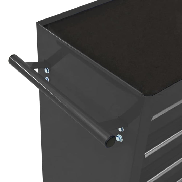 Tool Trolley With 5 Drawers Black 69x33x77 Cm Steel Oaiont
