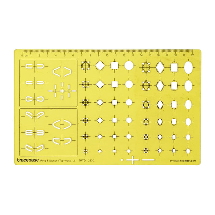 Top View 2 Ring and Gemstones Jewellery Templates Drafting