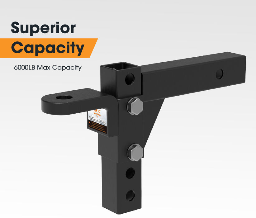 Adjustable Towbar Tow Bar Ball Mount 2" Hitch Towing Trailer 4Wd Car 6000Lbs