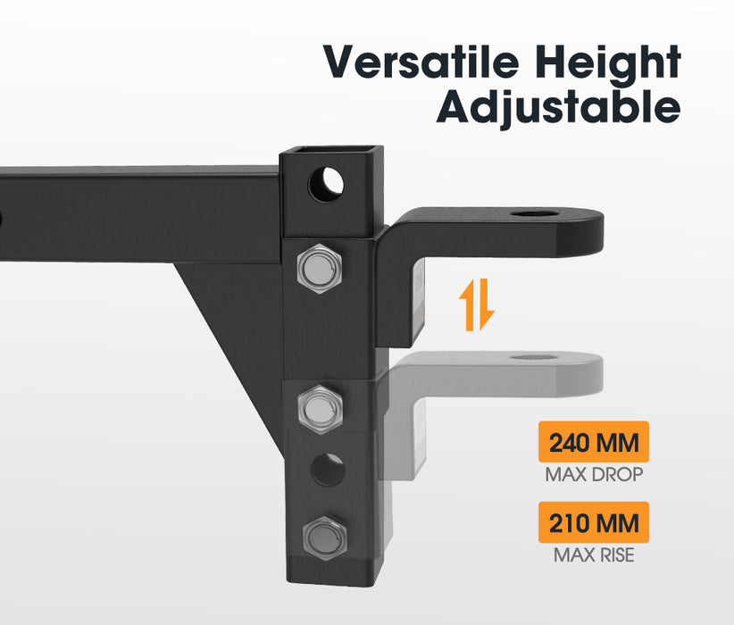 Adjustable Towbar Tow Bar Ball Mount 2" Hitch Towing Trailer 4Wd Car 6000Lbs