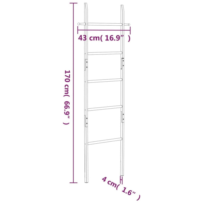 Towel Ladder 170 Cm Solid Wood Walnut Tpbtip