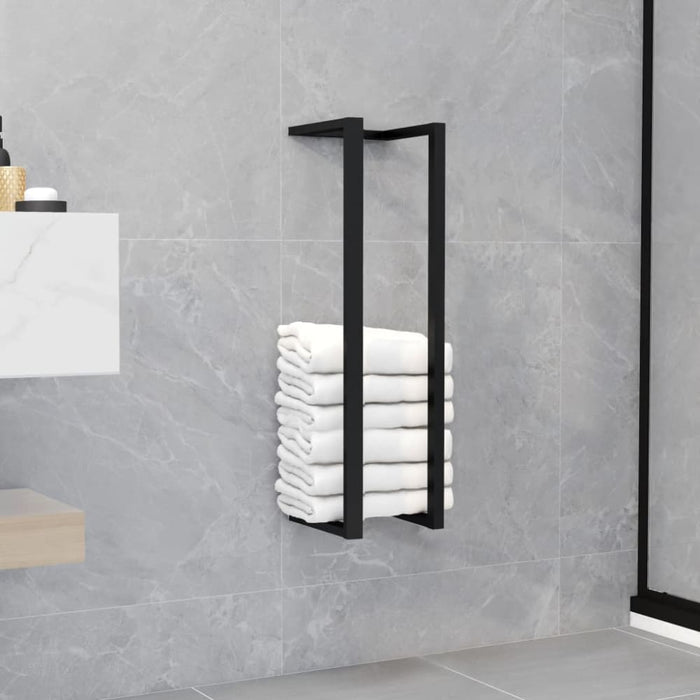 Towel Rack Black 12.5x12.5x60 Cm Iron Txpkok