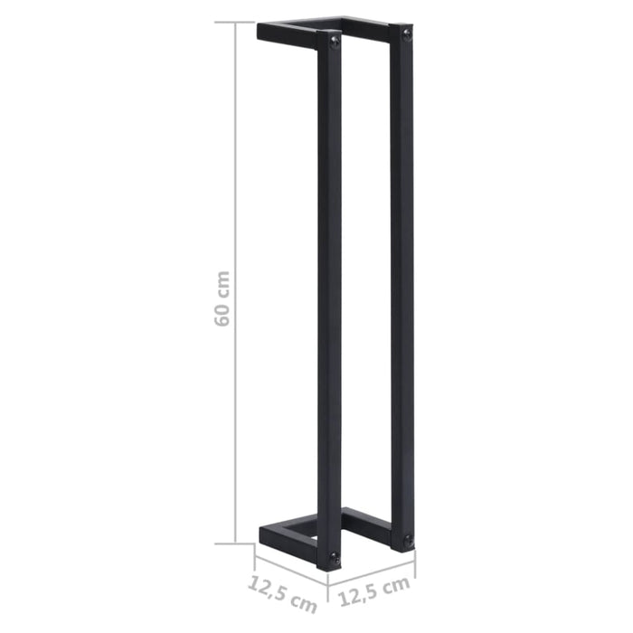 Towel Rack Black 12.5x12.5x60 Cm Iron Txpkok