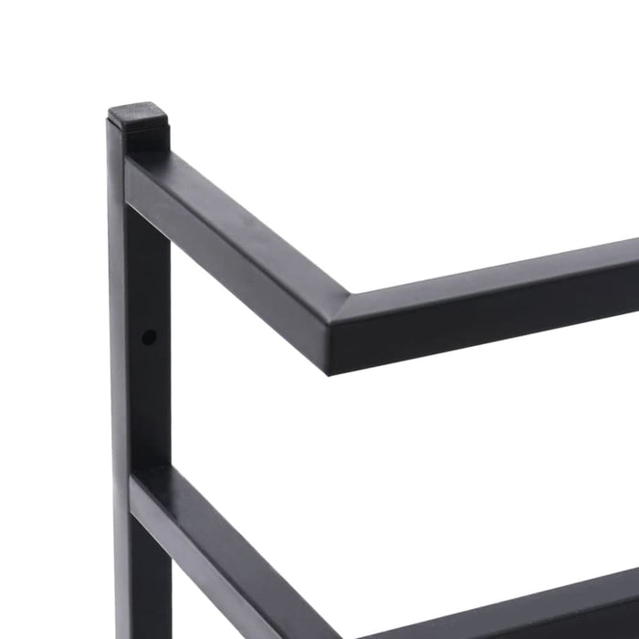 Towel Rack Black 24x12x48 Cm Steel Ttloxt