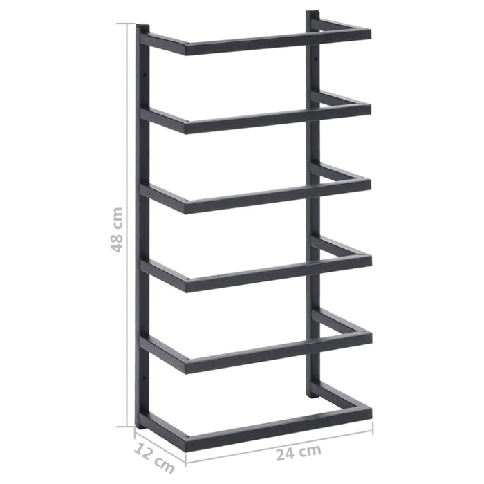 Towel Rack Black 24x12x48 Cm Steel Ttloxt