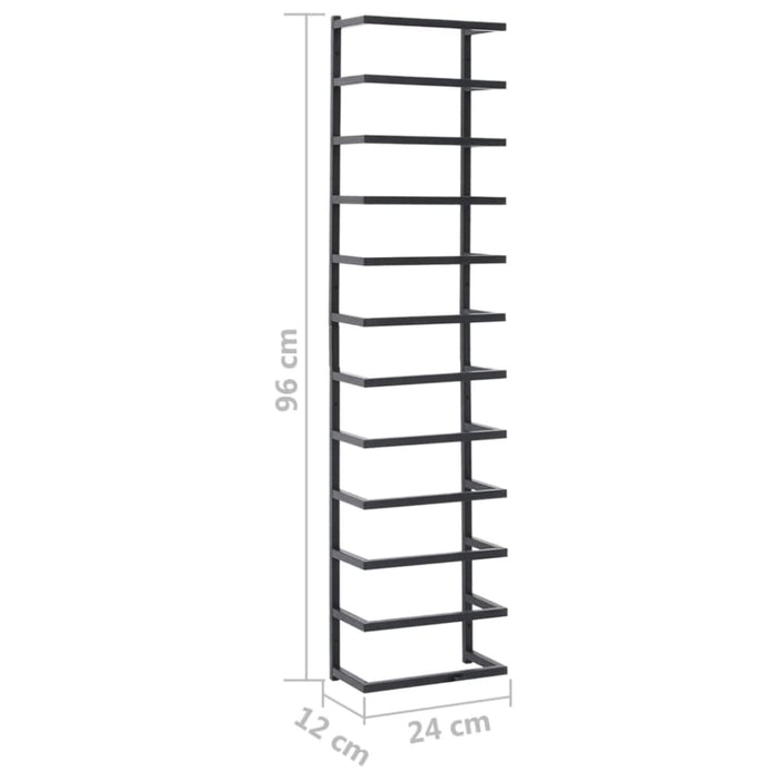 Towel Rack Black 24x12x96 Cm Steel Ttloxp