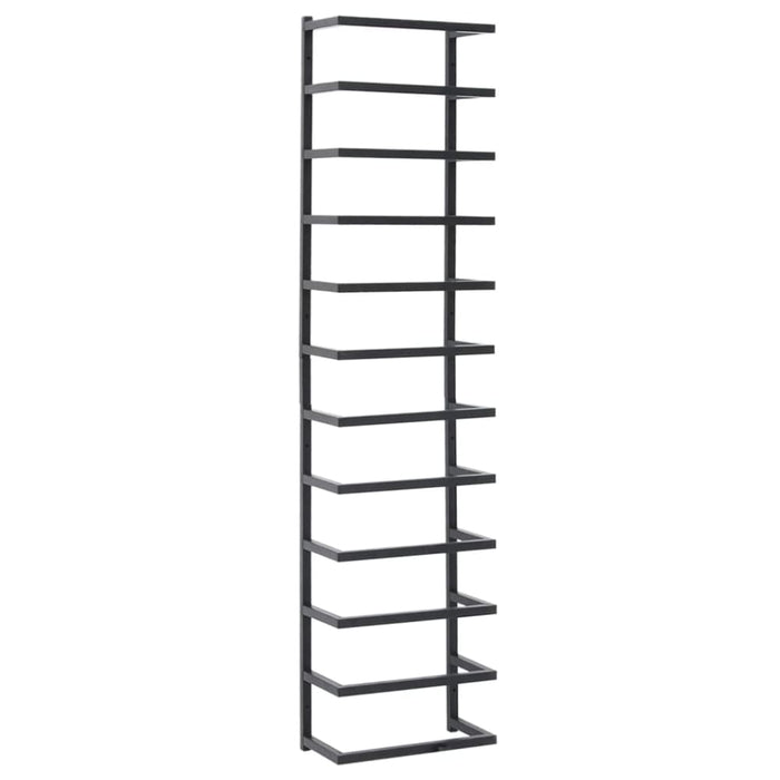 Towel Rack Black 24x12x96 Cm Steel Ttloxp