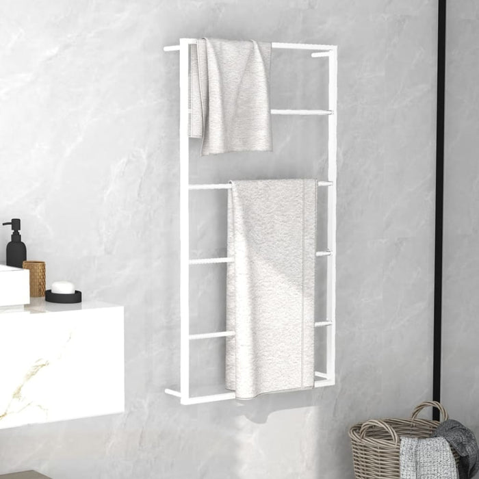 Towel Rack White 60x10x116 Cm Steel Ttloxo