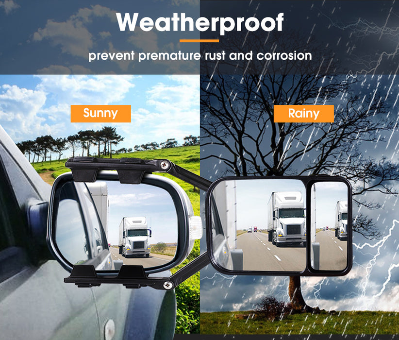 2X Towing Mirrors Clip Universal Multi Trailer Caravan Car Truck Vehicle 4Wd Pair