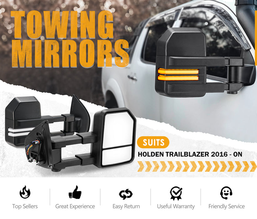 Pair Extendable Towing Mirrors For Holden Trailblazer 2016 To Current