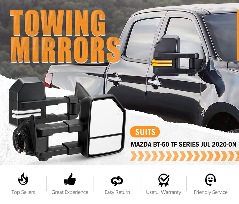 Extendable Towing Mirrors For Mazda Bt-50 Bt50 Tf Series Jul 2020-On