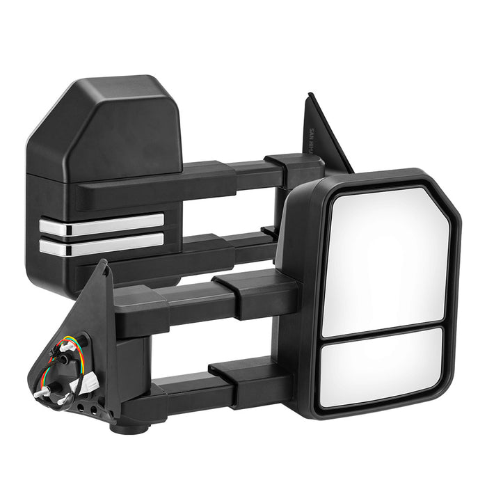 Extendable Towing Mirrors Fit Nissan Patrol Gu / Y61 1997-2016 Black