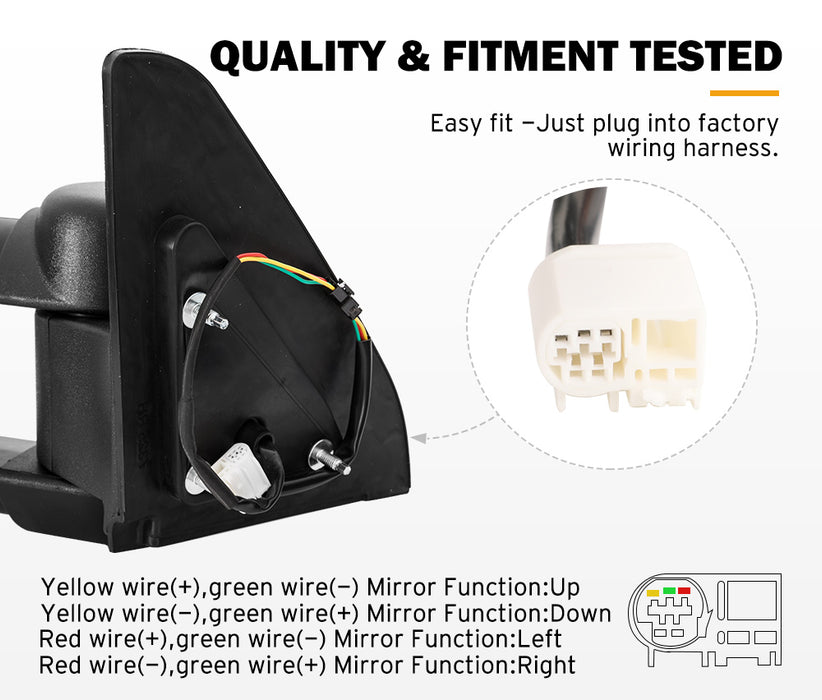 Pair Extendable Towing Mirrors For Toyota Prado 120 Series 2002-2009