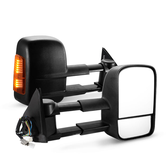 Pair Towing Mirrors For Isuzu D-Max Dmax 2007-2011 Black