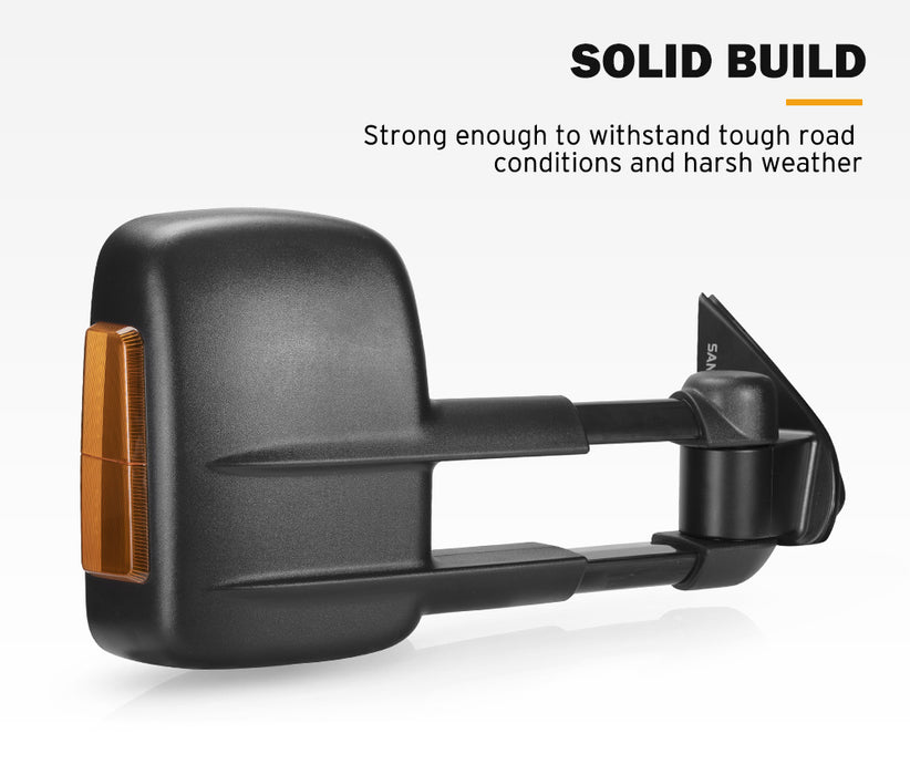 Pair Towing Mirrors For Isuzu D-Max Dmax 2007-2011 Black