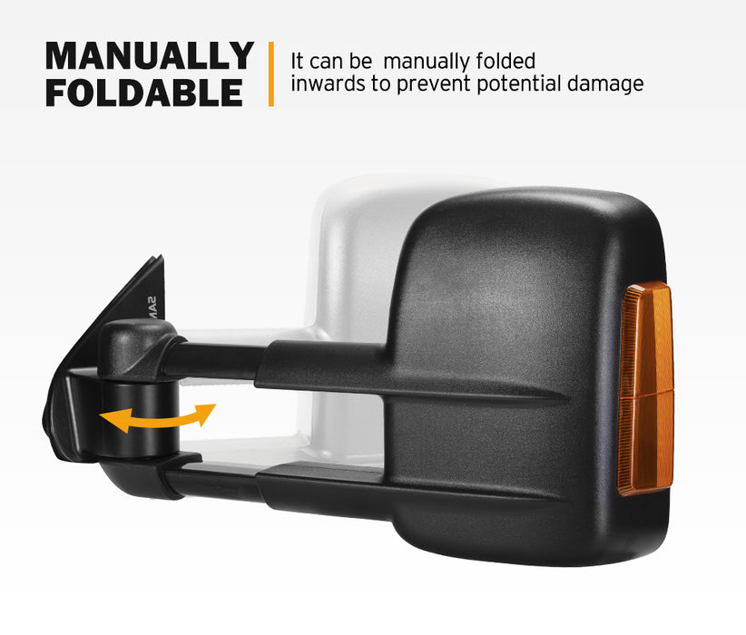 Pair Towing Mirrors For Isuzu D-Max Dmax 2007-2011 Black