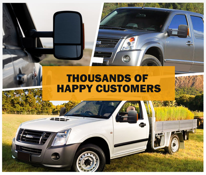 Pair Towing Mirrors For Isuzu D-Max Dmax 2007-2011 Black