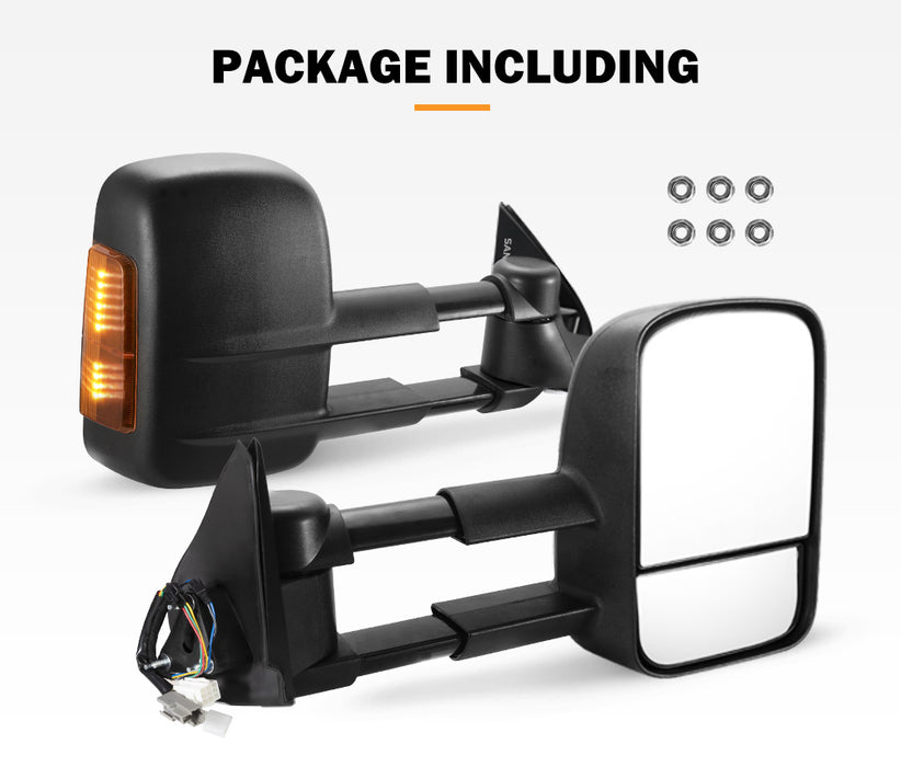 Pair Towing Mirrors For Isuzu D-Max Dmax 2007-2011 Black