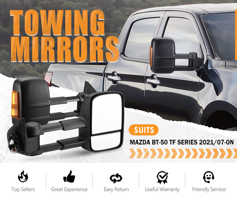 Extendable Towing Mirrors For Mazda Bt-50 Bt50 Tf Series 2021 / 07-On