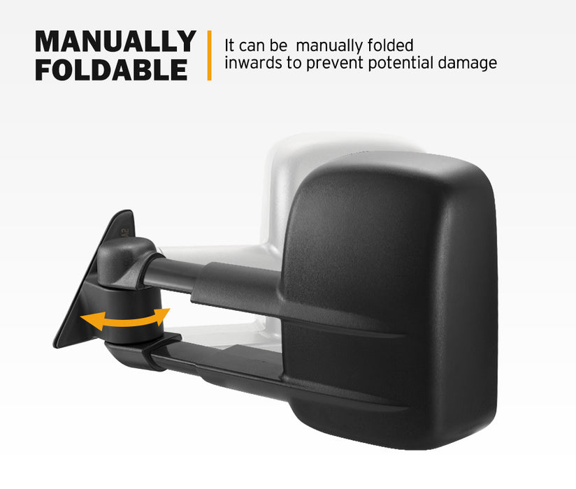 Pair Extendable Towing Mirrors For Toyota Landcruiser 80 1990-1998