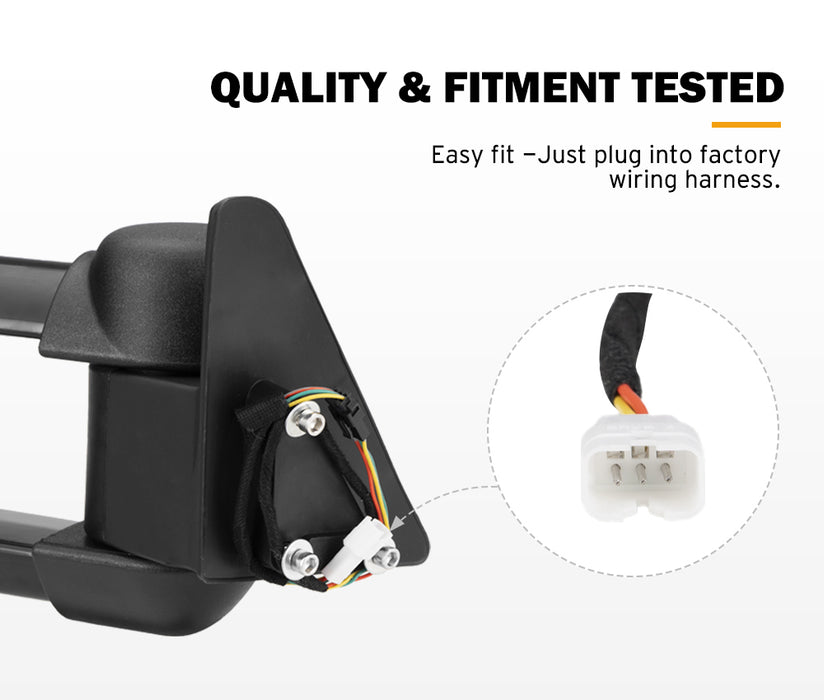 Pair Extendable Towing Mirrors For Toyota Landcruiser 80 1990-1998