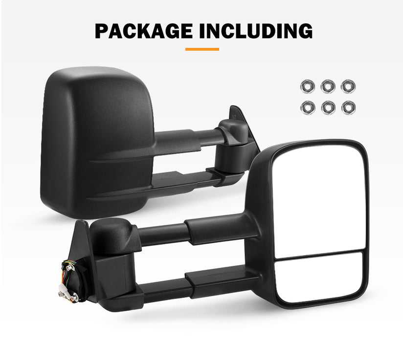 Pair Extendable Towing Mirrors For Toyota Landcruiser 80 1990-1998