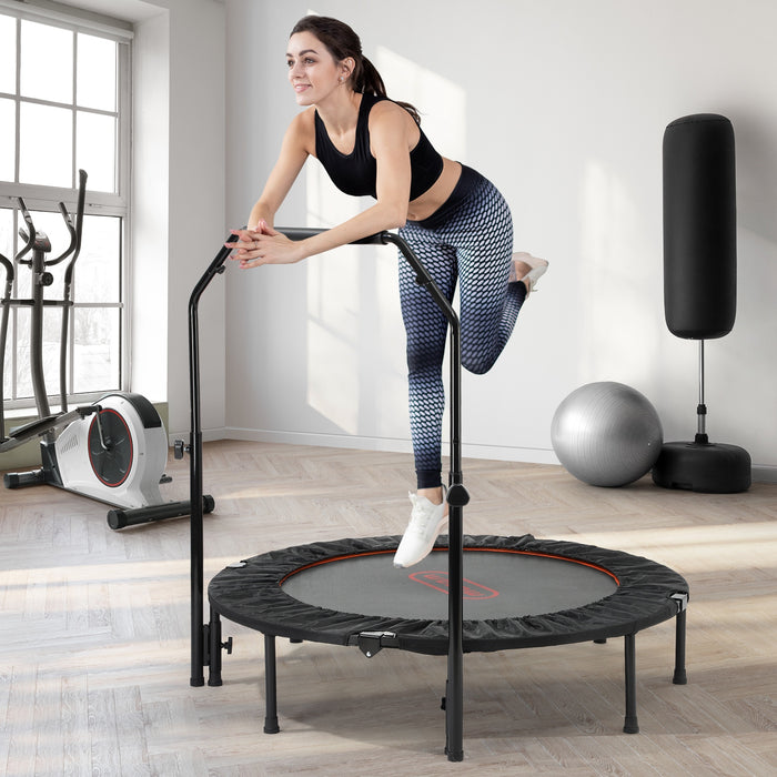 48" Trampoline Round Fitness Rebounder Handrail Jumping Exercise Home Gym