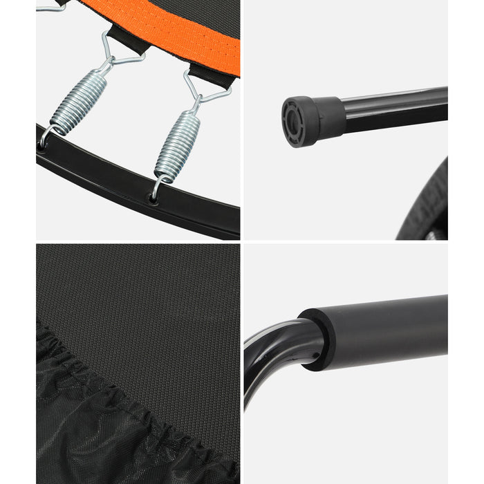 48" Trampoline Round Fitness Rebounder Handrail Jumping Exercise Home Gym