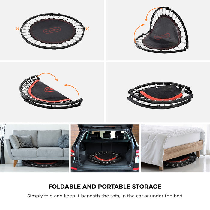 48" Trampoline Round Fitness Rebounder Handrail Jumping Exercise Home Gym