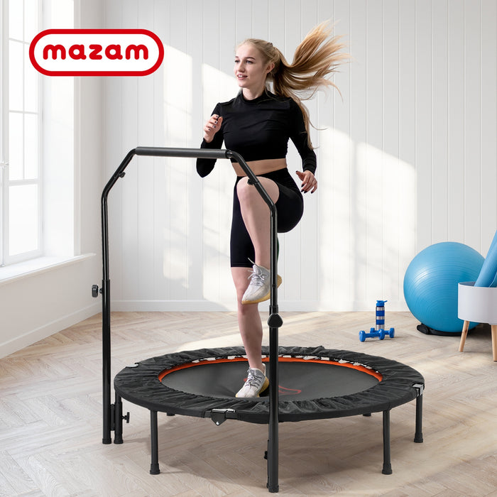 48" Trampoline Round Fitness Rebounder Handrail Jumping Exercise Home Gym