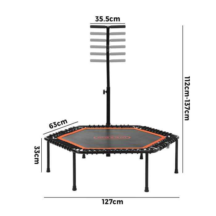 Trampoline Rebounder Jumping Exercise Fitness Adjustable Handrail 50 Inch