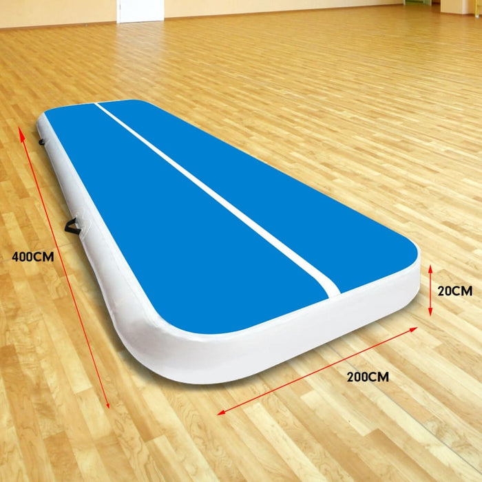 4m x 2m Air Track Gymnastics Mat Tumbling Exercise - Blue