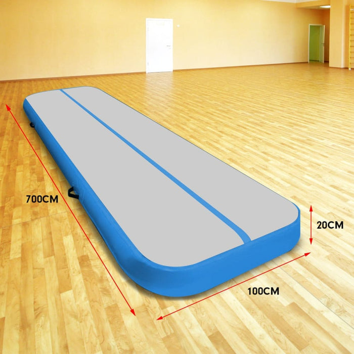 7m x 1m Air Track Inflatable Gymnastics Mat Tumbling - Grey