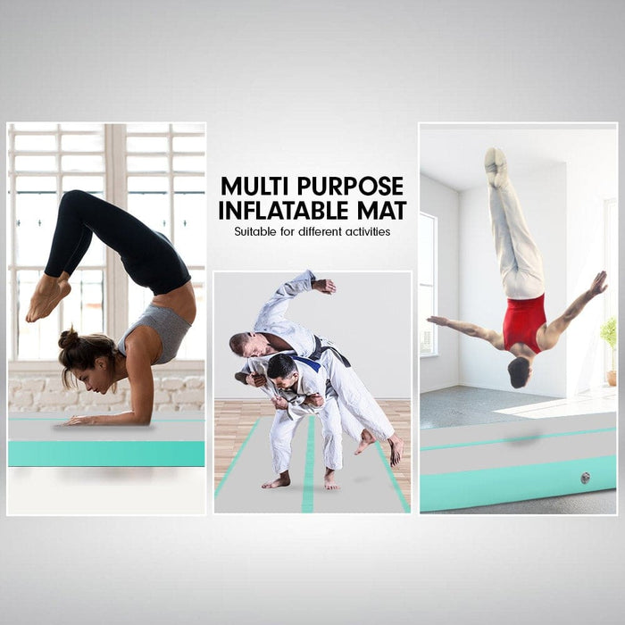 8m x 1m Air Track Inflatable Gymnastics Mat Tumbling - Grey