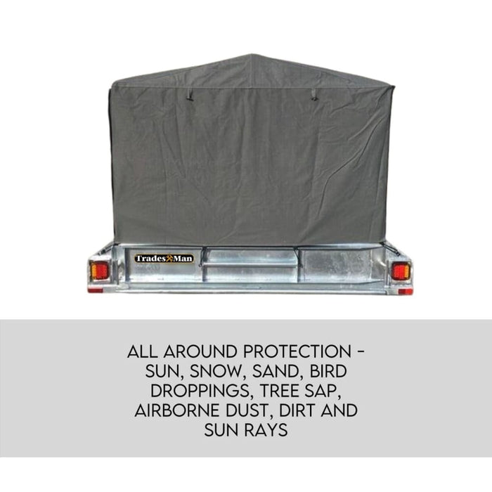 8x5 Box Trailer Cage Canvas Cover (600mm) Thick Rip