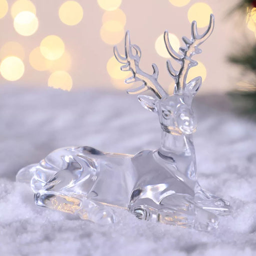 Transparent Crystal Deer Figurines For Christmas Decor