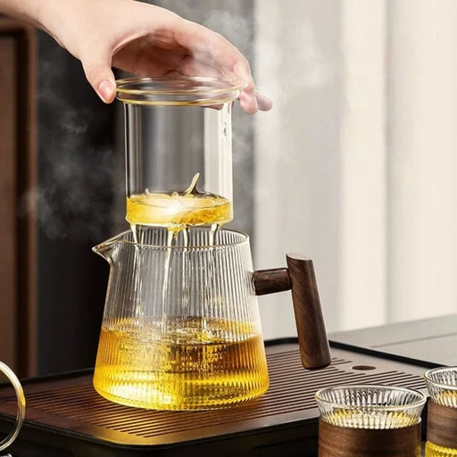 Transparent Glass Coffee Pot for Family Restaurant