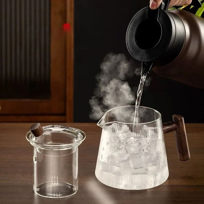 Transparent Glass Coffee Pot for Family Restaurant