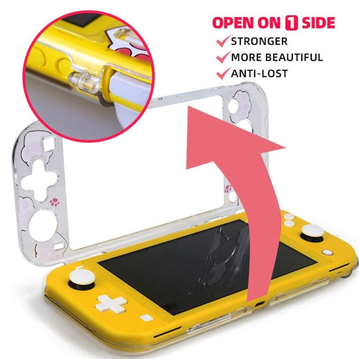 Transparent Hard Cat Paw Style Protective Case for Nintendo