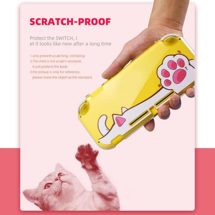 Transparent Hard Cat Paw Style Protective Case for Nintendo