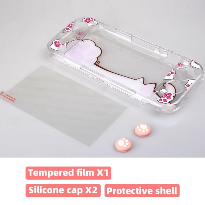 Transparent Hard Cat Paw Style Protective Case for Nintendo