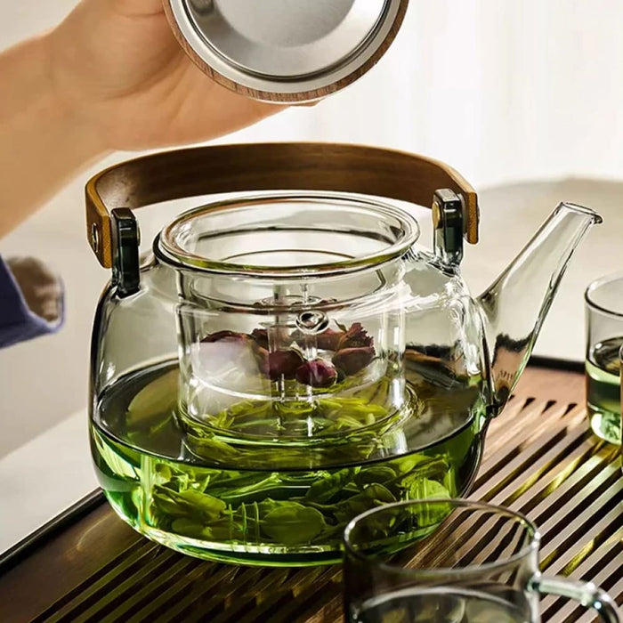 Transparent High Temp Tea Set With Teapot