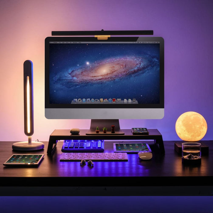 Trapezoid Monitor Stand Riser with Extra Storage Durable