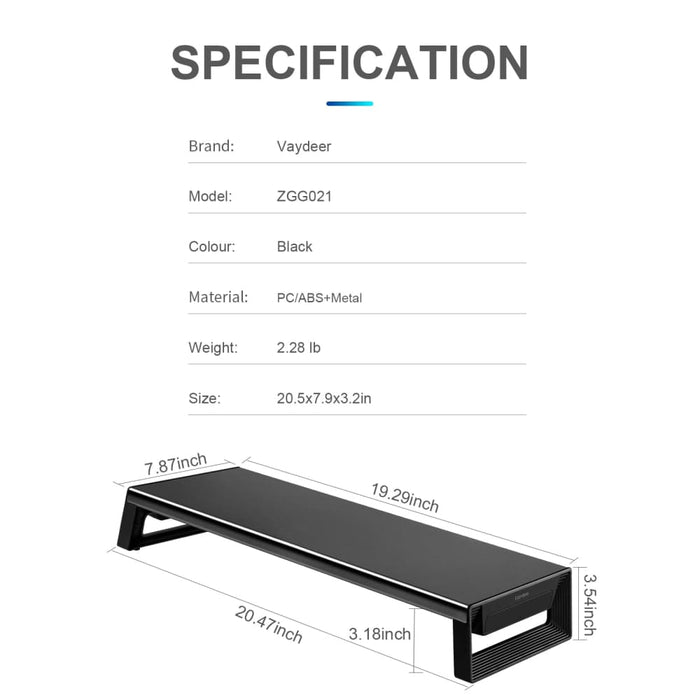 Trapezoid Monitor Stand Riser with Extra Storage Durable