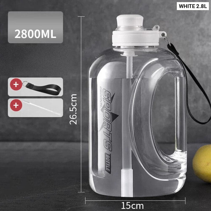 Travel Friendly Big Water Bottle with Straw
