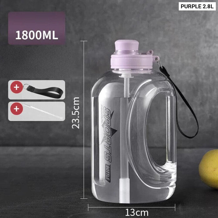 Travel Friendly Big Water Bottle with Straw