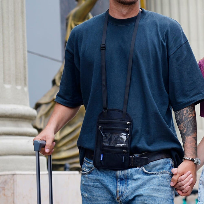 Travel Neck Wallet Pouch Holder with Rfid Id Credit Card