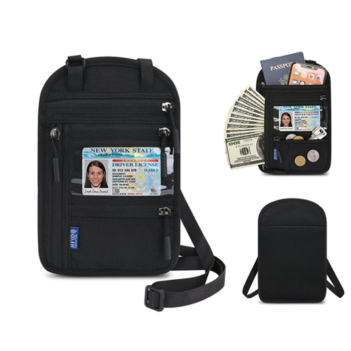 Travel Neck Wallet Pouch Holder with Rfid Id Credit Card